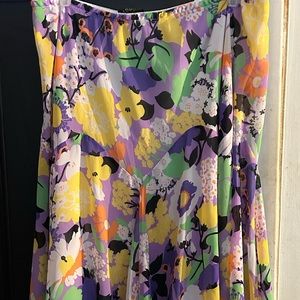 Bob Mackie Wearable Art Bright All Over Purple Floral Skirt 2x